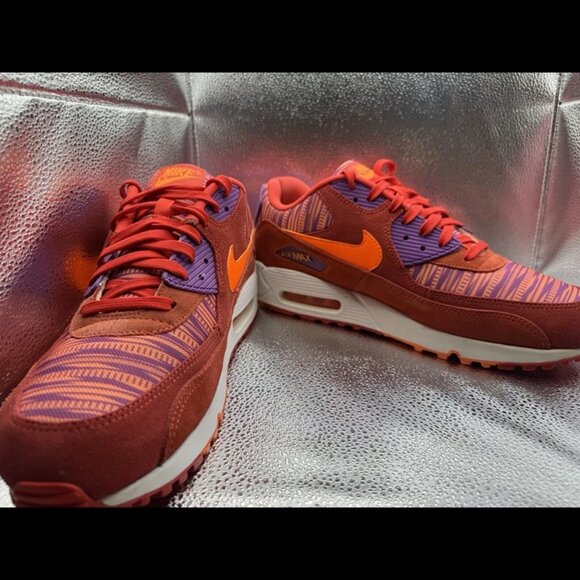 RARE🔥 Size 12 Nike Air Max 90 Essential Crimson Men's Sneakers 537384-600 - Picture 4 of 10
